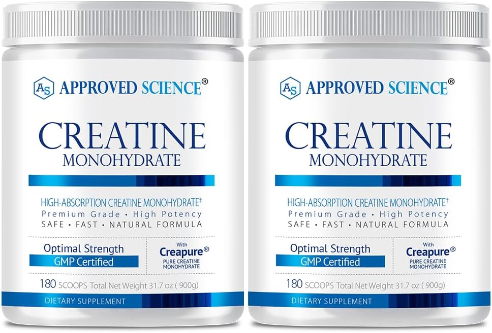 Odobrena znanost Kreatin monohidrat v prahu z bioperinom - podpira rast in okrevanje mišic - 360 Serving - 5000mg na strežbo - nearomatizirana - ne-GMO, Vegan