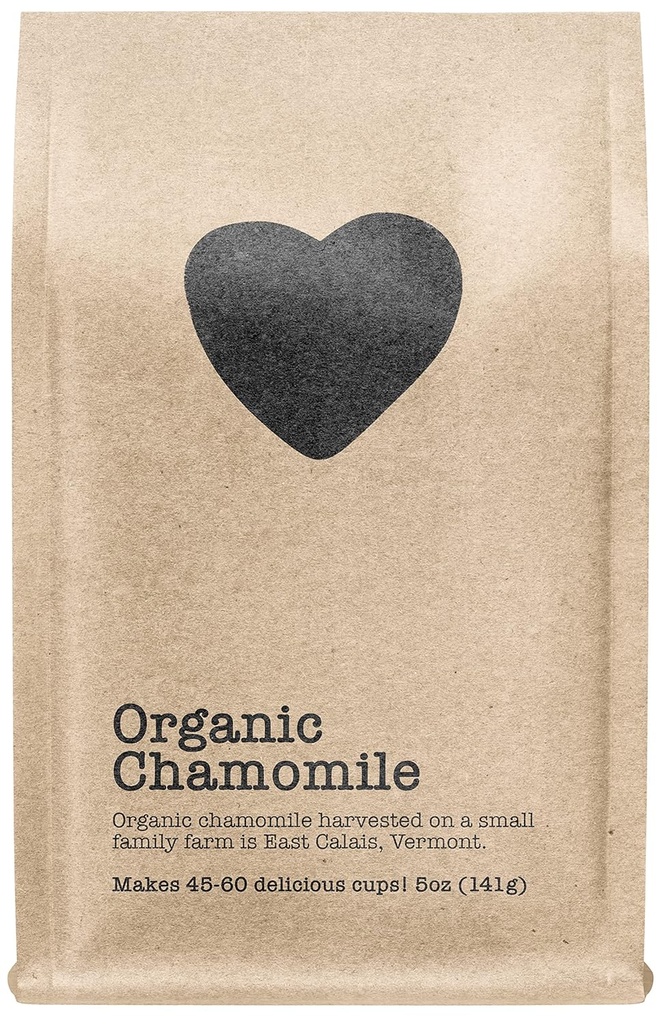 Ekološka kamilica, 45-60 Serving, Eco-Conscious Zip Pouch, Kofein brezplačno, Čisti list čaj raste v Ameriki, 5 Ounce (srednje)