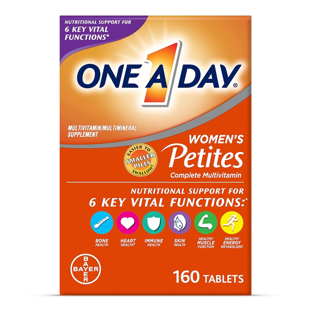 En dan ženske Petites Multivitaminski,Dodajanje z vitaminom A, C, D, E in cink za podporo imunskega zdravja, vitamini B, Biotin, Folat (kot folna kislina) in več,Tablet, 160 število