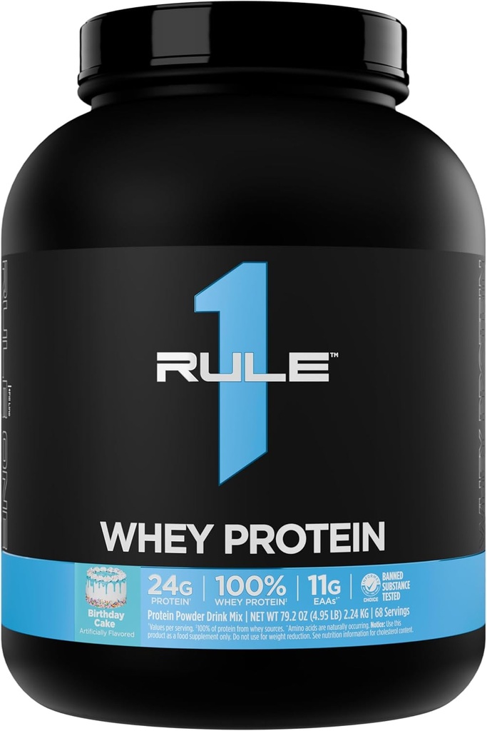 Pravilo 1 Whey Protein – 24g hitro delujoče beljakovine iz vseh Whey virov z naravno pojavljanje EAAs & BCAA za regeneracijo vadbe ali kadarkoli uporabe (5 funtov*, rojstnodnevno pecivo)