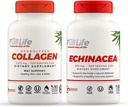 Polne življenjske hidrolizirane kapsule kolagena in ehinacea - prehranska dopolnila - tablete govejega kolagena za ženske in moške - ekstrakt ehinacea purpurea, brez glutena - 90 Veggie kapsul po eno