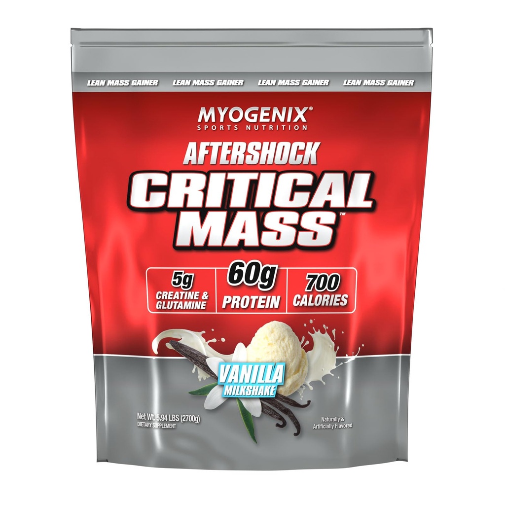 Myogenix Critical Mass Gainer – Muscle Mass Hujšanje dodatek, Nič Laktoza Whey Protein Powder – Anabolic Whey Protein – Vanilla (5 lbs)