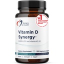 Designs for Health Vitamin D Synergy - 2000 i.e. Vitamin D z dodatkom K - Podpira zdrave razpoloženje, zdravje kosti + imuno zdravje za odrasle - VIT D3 + vitamin K - Gluten Free + Non-GMO (120 kapsul)