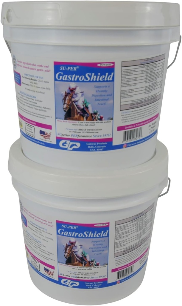 SU-PER GastroShield Equine Probiotics Powder - Konjski prebavni dodatek za gastrično zdravje - Podpira zdravo prebavo in črevesni trakt - 4 Pound, 2 mesec dobave