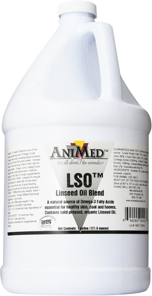 AniMed Lso Laneno olje mešanica za konje, 1-Gallon