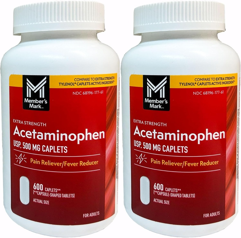 Član je Mark 500mg ekstra moč acetataminofen MegaSize 2Pack (600 Število vsak) 7hm2Dcs