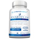 Odobrena znanost Anxietex Night - Ease skrbi in nezadovoljstvo, spanje dobro - Valerian, Passion Flower, Kamilica - 30 Kapsula - Veganski dodatek - Izdelano v ZDA