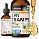 BIO KRAUTER Leg Cramps Tinkture s kinin - Ginger & Kamilica Tekoči izvlečki za noge Cramps - Naravni alkohol & sladkor brez formule - Veganske kapljice 2 Fl.Oz.