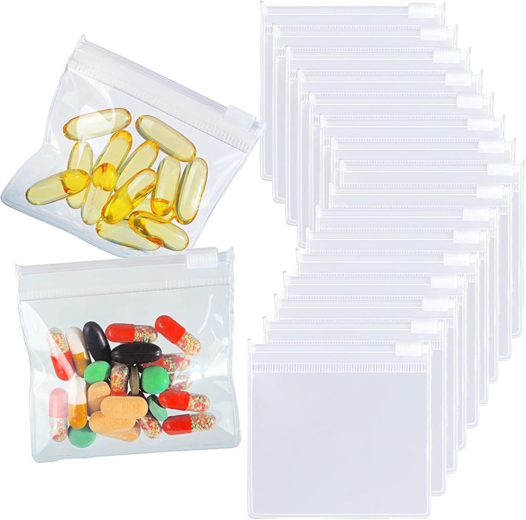 36 Pakiranja vrečke vrečke vrečke vrečke BPA brez tablete 12mil 3 x 2,75 Inch transparent majhne vrečke za večkratno uporabo zdravila pečat tablete tabletke za potovalno medicino organizator, nakit, majhne kosov obrti