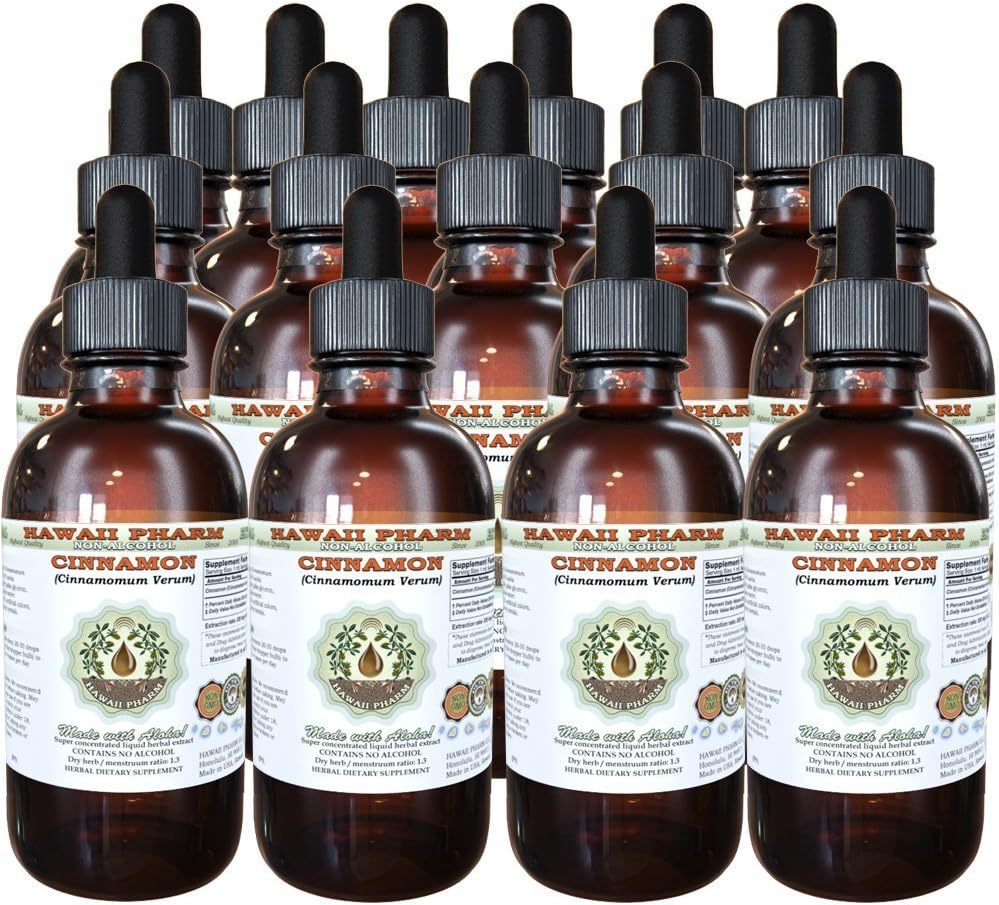 Cimet brez alkohola tekoči ekstrakt, cimet (Cinnamomum Verum) posušen Bark Glycerite Havaji Pharm naravni zeliščni dodatek 15x4 oz