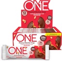ONE Beljakovinske čokoladice, Peanut Butter Cup, brez glutena z 20g proteini in 1g sladkorjem, slaščičarske sponke, 2,12 oz (12 števk)
