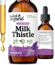 Divje in organsko mleko Izvlečki Omake - Podpora za čiščenje jeter - mleko Omake jeter Detox Tinkture - Silymarin dodatek - Silybum Marianum semena - Vegan, sladkor in alkohol brez - 2 fl oz