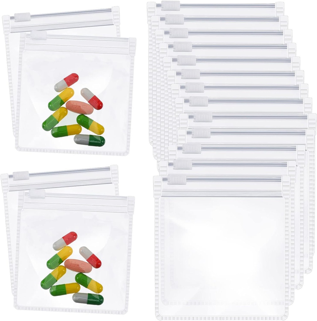 Zonon tablete vrečke vrečke Zippered ponovno uporabo tablet Baggies počisti plastične vrečke Self Tealing Travel Medicine Organizator shranjevanje s slide ključavnico za trsko olje jeter, in majhne predmete(12 kosov)