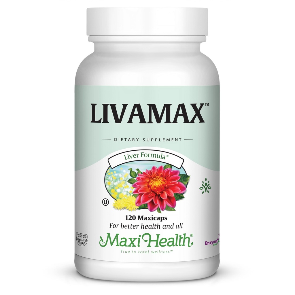 Maxi Health Livamax - Jetrna formula - z mlečnim osat in Dandelion Root - 120 kapsul - Kosher