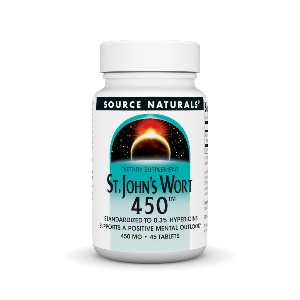 Vir Naturals St. John's Wort 450 mg podpira pozitivno duševno Outlook - 45 tablet