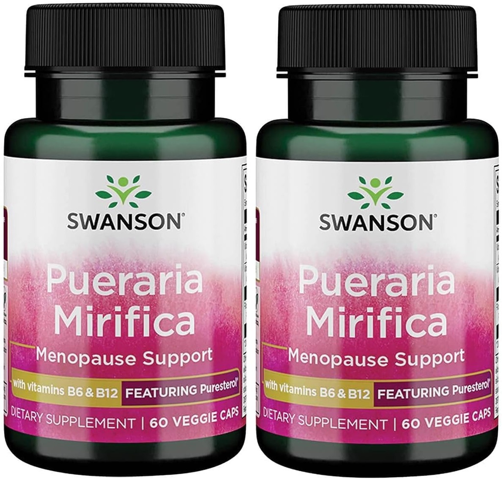 Swanson Pueraria Mirifica z B6 '&' B12 - Featuring Puresterol 60 Veg Caps 2 pakiranje