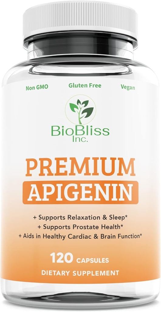 Apigenin dodatek– 50mg 120 Caps, 4 Mesec oskrba-Potent Bioflavonoid & antioksidant.*Spi pomoč za sprostitev, Prostata zdravje & več* Non-GMO -Gluten Free- Vegan