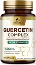 Quercetin dodatek 1000mg - naravna, rastlinsko-bazna podpora za imunske, celične, dihalne in sezonske spremembe - dodatna moč Quercetin Dihidrat iz Sophora Japonica - 60 Veggie kapsule