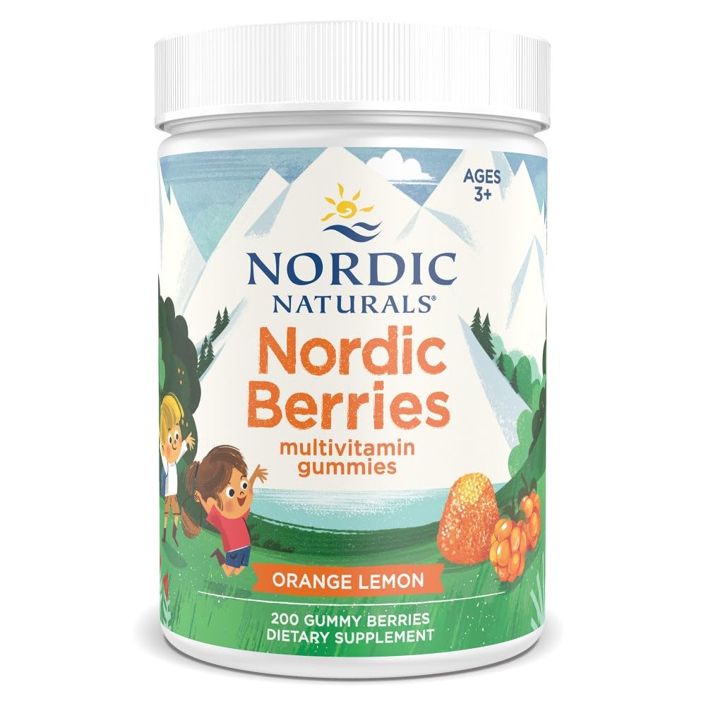 Nordic Naturals Nordic Berries, Citrus - 200 Gummy Berries - Great-Tasting multivitamin za starost 3+ - Rast, razvoj, Optimalna Wellness - Non-GMO, Vegetarian - 50 Služabnikov