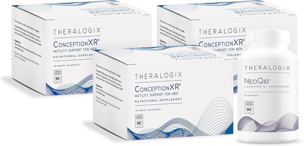 Theralogix ConceptionXR Podpora za gibljivost Formula + NeoQ10 Bundle, 270 Število (Pack od 4)