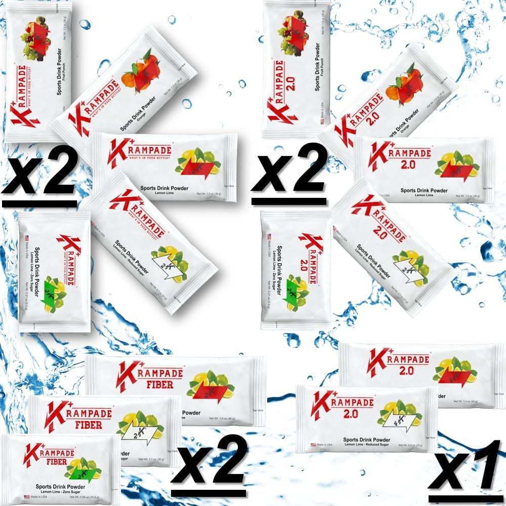 Krampade Elektroliti v prahu Kalijev dodatek - 2000 mg K+, >2X Več kot kokosova voda 