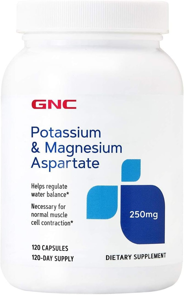 GNC Kalij in magnezij aspartat 250mg dodatek, pomaga pri uravnavanju vodne bilance, 120 Servisi