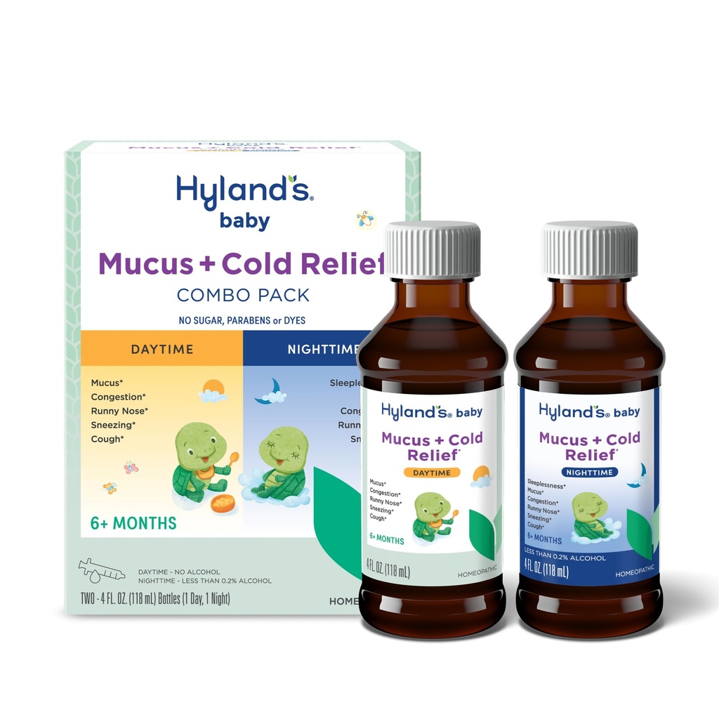 Hyland's Baby Mucus in Cold Relief, Dnevna in nočna vrednost paket, Dojenčki in Baby Cold Medicine, Dekongestiv in kašelj Relief, 8 Fl Oz