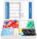 Swpeet 200 Pcs Molekularni model komplet za organsko in anorgansko kemijo, kemijo Molekulski model Študent in učitelj - 83 Atoms & 116 Povezave & 1 Kratko orodje za odstranjevanje povezav