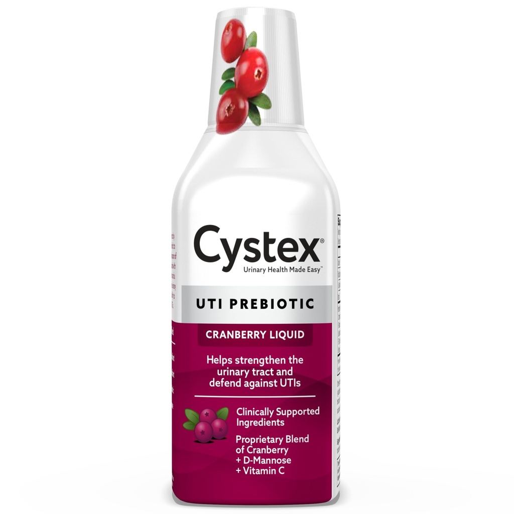 Cystex UTI Support & urinary Health Supplement - Sugar-free Cranberry Prebiotic z D-mannose, Vitamin C, & Bromelain za zaščito in vzdrževanje UTI - Tekoča Formula - 7.6 fl oz - (Pack of 1)