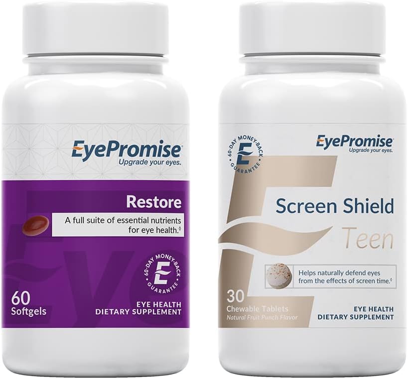 EyePromise Restore Makular Health Supplement Screen Shield Teen Chewable Eye Vitamin