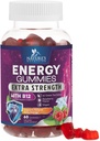 Energija Gummies 1000mcg - z vitaminom B12, Zelena Tea Natural Kofein Podpora, Daily Energy Gummies - Okusna Berry Flavor B12 Žvečljiva vaja Dodatek za tek Kolesarjenje in športi - 60 Chews