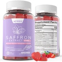 Žafran dopolnila Gumies 100mg - 100% Pure Saffron ekstrakt z magnezijevim glicinat, L-teanin, kurkuma, Ashwagandha, Med & Vitamin B kompleks za Mood & Moč, Antioksidant, Vitalnost - 120 Count