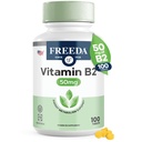 Freeda Vitamin B2 Riboflavin 50mg – Energija in živčni sistem – Košir, Vegan, Gluten-free B2 dodatek za možgane in presnovo – (100 Ct)