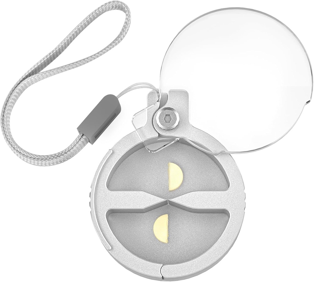 Trajne tablete Splitter, Precise Dual-Blade Aluminum tablete Cutter za majhne in velike tablete, Kompaktne tablete Primer z Lanyard za potovanje, Dnevna uporaba
