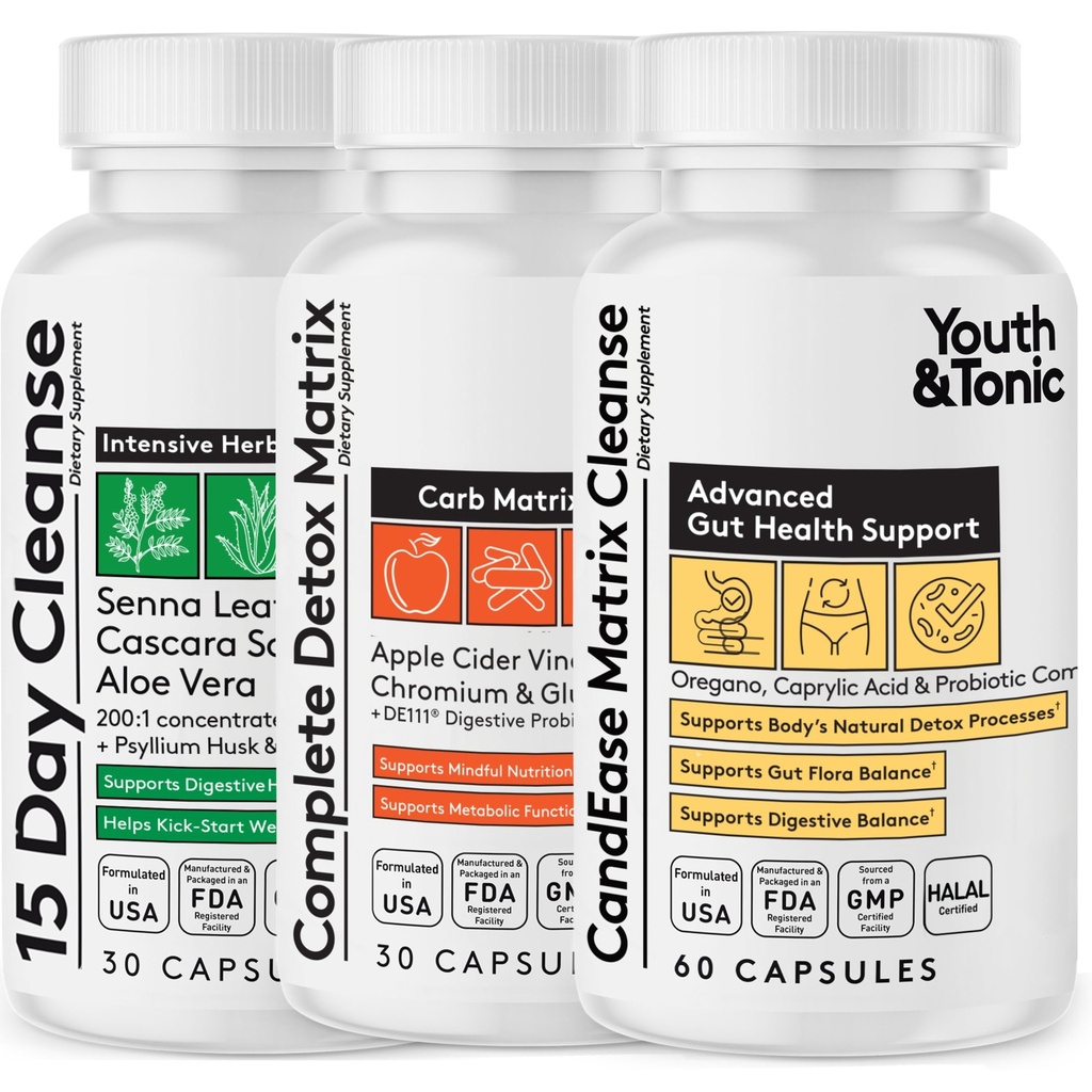CandEase Matrix tablete in Colon Cleanser & Complete Detox Matrix Hitri komplet 3pk 