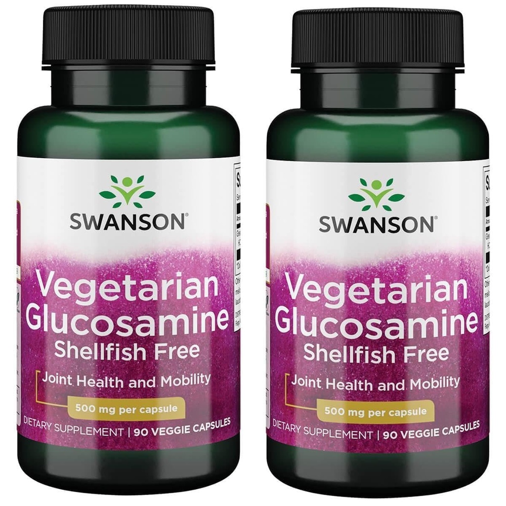 Swanson Vegetarian Glukozamin - Shellfish Free 500 Milligrams 90 Veg kapsule (2 pakiranji)