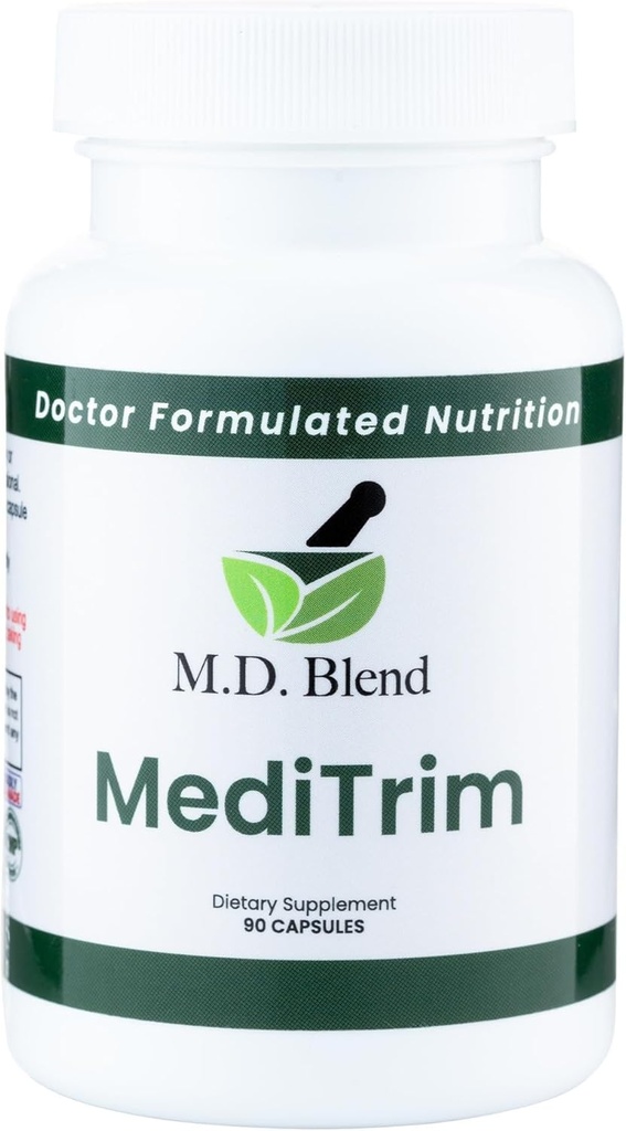 M.D. MediTrim - Strokovno oblikovana dopolnilna energija, zadovoljstvo, & Fizikalni cilji - Gladko sistemsko ravnovesje - zelena kava fižol, zeleni čaj, jabolčni kis, Hibiscus - 90 kapsul
