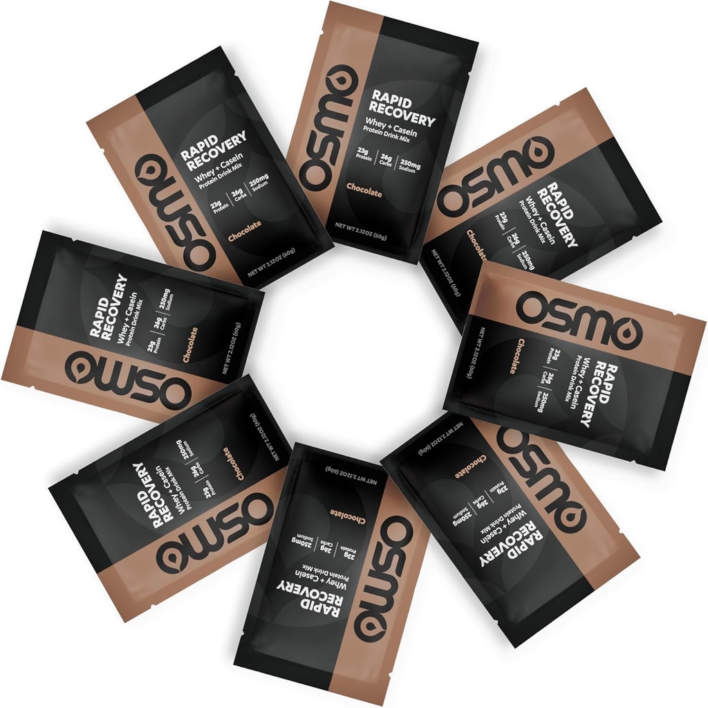 Osmo hitro okrevanje - Whey & Micellar Casein Beljakovine v prahu mešanica z ogljikovimi hidrati in kofein, vse naravne sestavine, omogoča popravila mišic in krepi Glycogen restavriranje - Čokolada, 8 Servis