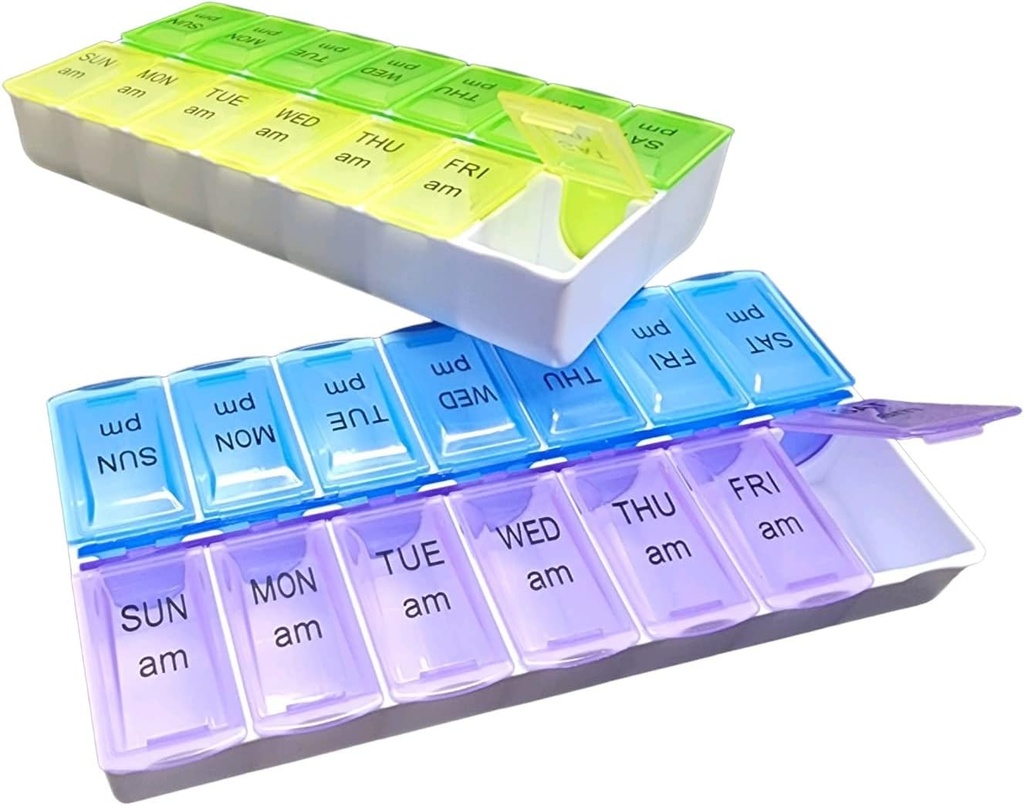 Dvakrat na dan tablete Organizator - nedelja skozi soboto kontejner za vitamine in tablete A.M. P.M. (1)