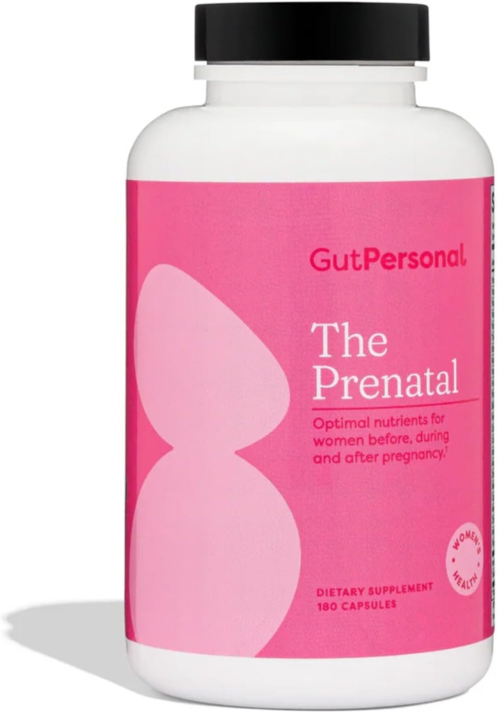 GutPersonal Prenatal Supplement, blaži jutranjo bolezen in vsebuje bistvene hranilne snovi oblikovan, da je popolna prednatalna in postnatalna podpora - 180 kapsul