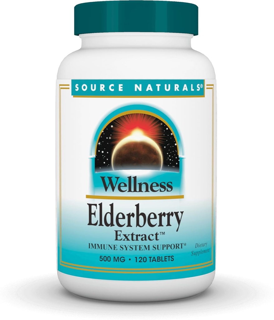 Vir Naturals Wellness Elderberry Extract za podporo imunskega sistema* - 500 mg, 120 tablet