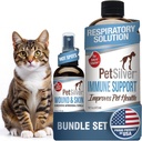 PetSilver - Imunska podpora (16 fl oz) in Rana & Skin Spray (4 fl oz) s patentiranim keliranim srebrom - alergije, Sinus & Cough zdravljenje - Rana nego & vroče mesto Spray za mačke in pse - Izdelano v ZDA