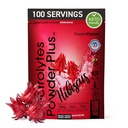PrašekVitamin Elektroliti v prahu Plus (100 servijev) Hibiscus Elektrolitni prašek Zero Calorie Keto,0 Sladkor, brez maltodekstrina,1000mg kalija,120mg kalcija,120mg magnezija, hidracija v prahu