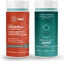 iwi Life Vegikrill & Joint Omega-3 Bundle, 30 Služabniki, vegansko rastlinsko osnovani Algae Omega 3, Krill & ribje olje alternativa, brez ribjega pookusa