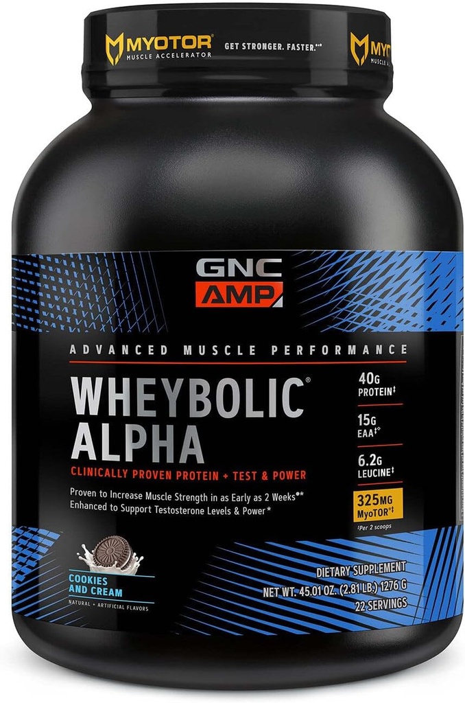 GNC AMP Wheybolic Alpha z MyoTOR- Piškotki in smetana (22 Serving)