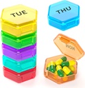 7 Packs majhne tablete Box, tedenske tablete Organizator - Potovalne tablete vsebnik prenosljive 7 dan BPA brezplačno dnevno Mini tabletke imetnik za žepna torbice tablete za kratkotrajne tablete medicina trska jetra olje shranjevanje polje