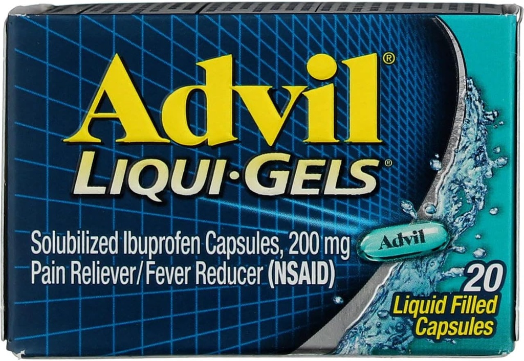 Advil Pain Reliever/Fever Reducer Liqui-Gels 20 CP - Nakup paketov in shranjevanje (Pack po 2)