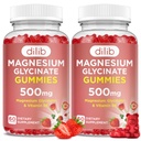 Magnezij Glycinate Gumies 500mg za odrasle in otroke Magnezij dodatek z vitaminom B6-naravnim mirnim gumijastim gumijastim razpoloženjem, mišice in spanje podporo-rjave jagodne arome, 120 Gumies