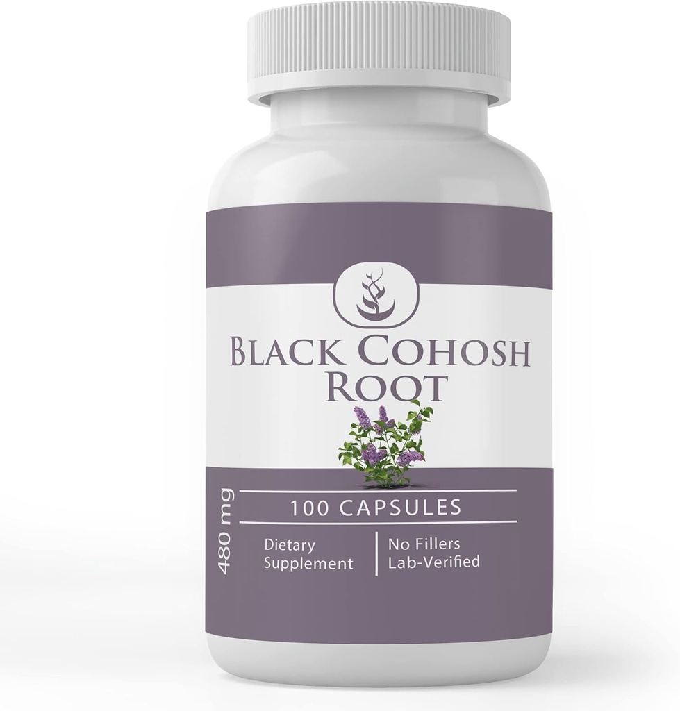 Čiste izvirne sestavine Črna Cohosh Root, (100 Kapsule) Vedno čista, Brez dodatkov ali polnila, Laboratorij preverjen