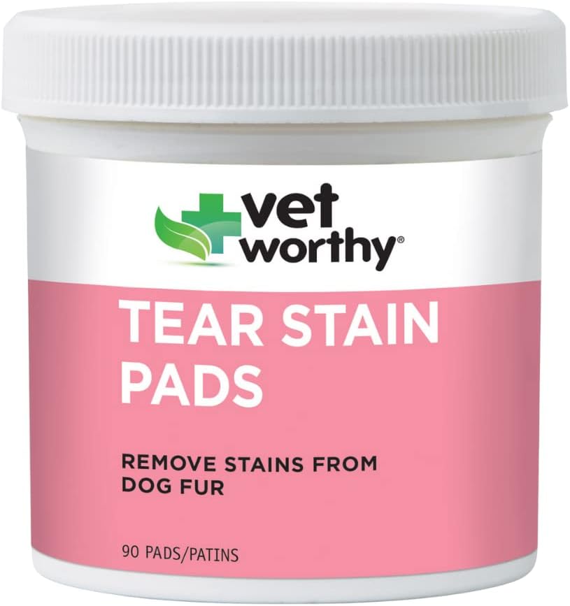 Vet vredno Tear Stain Pads za pse - Rešitev Namočene Pads - Odstranite madeže iz Psi krzno - Nežno in varno - 90 Pads.